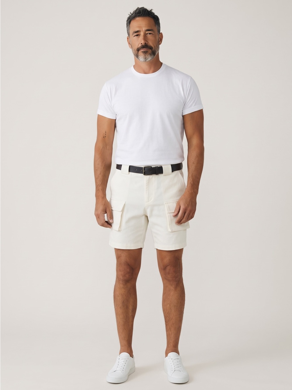 NWT 34 Mr. Turk Ventura 2 Men's Off-White Cargo Shorts with Utility Pockets